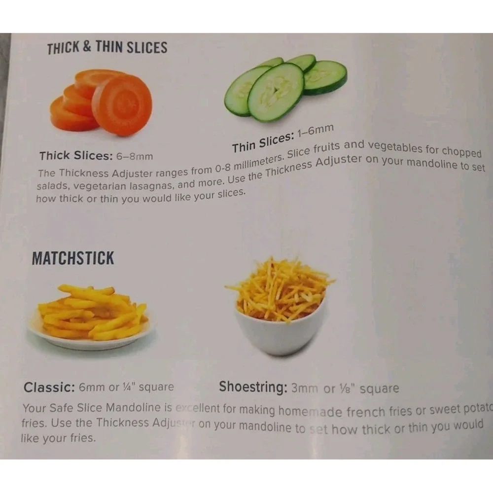 Zakarian by Dash Safe Slice Mandoline Slicer Slice Dice Julienne Matchstick READ